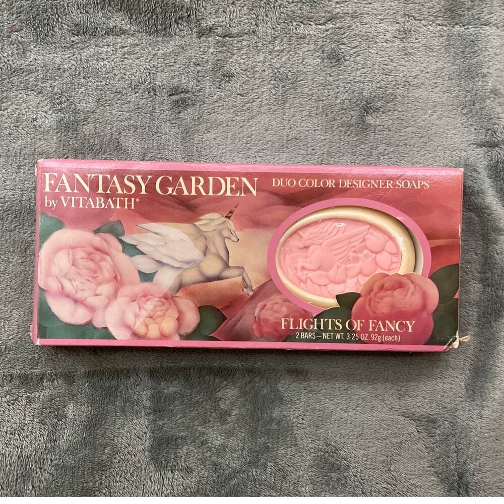 Vitabath Fantasy Garden Flights of Fancy Designer Soap Set NIB 1984 2 Bars